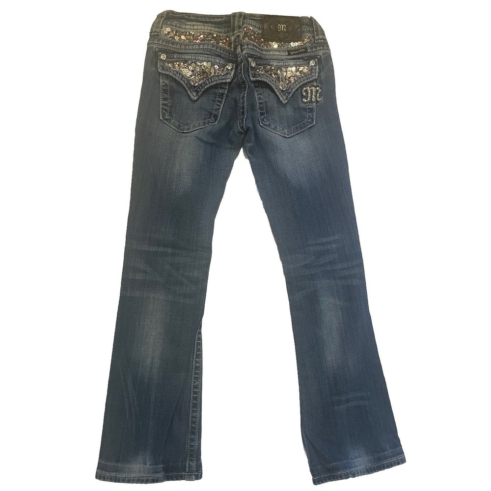 Miss Me Jeans Women's Sz 26 Medium Blue Wash Bootcut Rhinestone Pocket JE5731BR - Picture 7 of 8